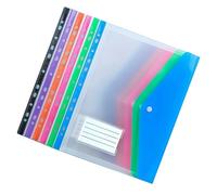 Lot de 6 pochettes perforées transparentes, 11 trous, pochette perforée, porte-documents, format lettre, porte-documents, porte-documents