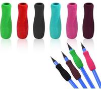 Lot de 6 poignées de crayon en mousse souple pour adultes, support de pinceau ergonomique ouvert pour droitier, gaucher, pour l'écriture, le dessin, le coloriage et les travaux manuels