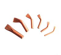 Lot de 6 pointes de fer à souder à chaud externe 75 W à 500 W en cuivre pur à tête plate courbée pour soudage robuste Bornes épaisses de remplacement haute puissance