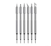 Lot de 6 pointes de fer à souder en acier inoxydable pour travaux de réparation électronique et de soudage avec crochet incurvé pointu pour fer à cheval grand petit argenté