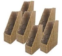 Lot de 6 porte-fichiers, Porte-documents de bureau, rangement papier vertical, classeurs à revues, organisateur - Longueur 10.5 x Profondeur 25 x Hauteur 30 cm -JUANIO - marron G