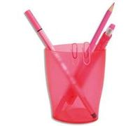 Lot de 6 Pots à crayons ECO rose translucide - Dimensions : L8 x H9,5 x P6 cm G