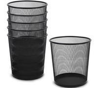 Lot de 6 Poubelles de Bureau en Métal Maille Ajourée Noir Waytex Élégance et Fonctionnalité Noir G
