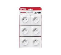 - Lot de 6 prises de courant 2P+T 16A complet - Neptune - blanc