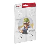 Prises de courant 2P+T surface complet Dooxie - Lot de 6 - Blanc