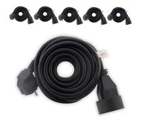 Lot de 6 prolongateurs 16A 2P+T HO5VV-F 3G1,5mm² - Noir 3m - Zenitech