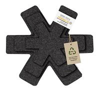 Lot de 6 Protège-Poêles | Protection Empilable pour Casseroles, Bols et Ustensiles de Cuisine | 2 x Ø 38 cm, 2 x Ø 35 cm, 2 x Ø 26 cm | Protection en Feutre | Gris Foncé