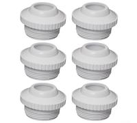 Lot de 6 raccords à globe oculaire pour piscine, pour Hayward SP1419E de rechange avec connecteur Bulls Eye, buse d'entrée de spa en plastique blanc pour contrôle du débit directionnel