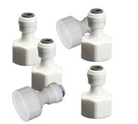 Lot de 6 raccords de filtre à eau, adaptateur de connecteur rapide de jardin pour système RO, aquarium et purificateur d'eau (filetage femelle de 1,9 cm - tuyau de 9,5 mm)