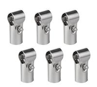 Lot de 6 Raccords de Tube en T 25 mm, Connecteur de Tube en Acier Inoxydable, Raccord en T Réglable avec Vis et Écrous pour Clôture, Grillage, Main Courante et Structure Tubulaire