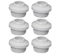 Lot de 6 raccords d'entrée de piscine pour Hayward SP1419E 1" avec buse bullseye en plastique blanc