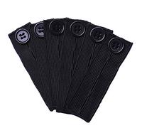 Lot de 6 rallonges de taille élastiques pour pantalon homme et femme, réglables pour pantalons, robes et jeans (Noir)