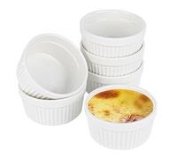 Lot de 6 ramequins à soufflé en porcelaine de 9 cm - 200 ml - Pour petits plats à gratin - Pour crème, muffins, desserts, pâtisseries