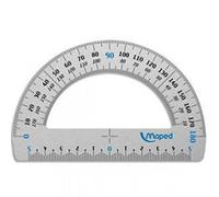 Lot de 6 rapporteurs demi circulaire 180° aluminium 12cm
