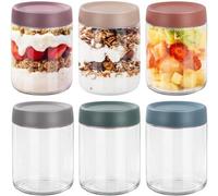 Lot de 6 récipients transparents avec couvercles pour la conservation des aliments et le rangement