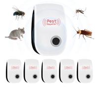 Lot de 6 répulsif à ultrasons pour rats, répulsif à ultrasons pour usage intérieur, moustiques, souris, fourmis, insectes, rats, cafards, mouches, et autres rongeurs