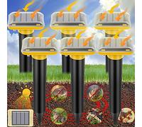 Lot de 6 répulsifs à ultrasons pour taupes d'extérieur, à énergie solaire pour pelouse, cour et jardin, pièges à taupes imperméables, repousse efficacement les campagnols et les serpents, jaune