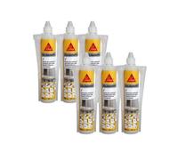 Lot de 6 résines de scellement chimique SIKA Sika AnchorFix 2 Plus - Gris - 300 ml