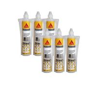 Lot de 6 résines de scellement chimique SIKA Sika AnchorFix 2 Plus - Gris - 300 ml