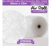 Lot de 6 rouleaux de film grosses bulles d'air largeur 50cm x longueur 25m - gamme air'roll strong
