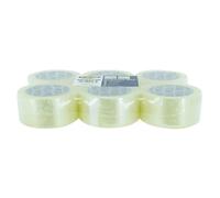 Lot de 6 rouleaux de ruban adhesif emballage HPX Blanc
