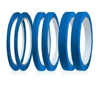 Lot de 6 rouleaux de ruban de masquage bleu - Ruban de masquage pour peintres - 3 mm/7 mm/12 mm de large - 20 m de large - Ruban de masquage inscriptible pour peinture et décoration