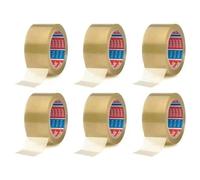 Lot de 6 Rubans adhésif d emballage Acrylic Silencieux 4024 en PP 50 mm x 66 m Transparent