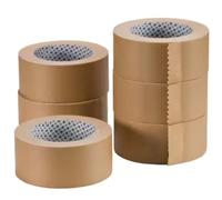 Lot de 6 Rubans Adhésifs Kraft Brun Écologiques | 48mm x 50m | Sans Plastique | Papier Recy t Recyclable | Déchirable à la Main, Silencieux, Hotmelt Haute Adhésivité, Cartons et Emballages