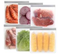 Lot de 6 Sac Congélation Réutilisable, Sacs Alimentaires de Rangement