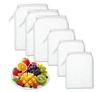 Lot de 6 sacs à lait de noix - Réutilisables - Sacs à lait de noix bio - En nylon à mailles fines - Filtre à mailles fines avec cordon de serrage - Pour fromage, café, jus de fruits (15 x 20 + 20 x 30