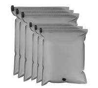 Lot de 6 sacs d'étanchéité sous vide en tissu réutilisables pour vêtements - Compression Travel Essentials - Échappement manuel, utilisation pour bagages, armoire et organisation de l'emballage (gris
