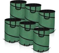 Lot de 6 sacs pour déchets de jardin - Sacs de jardin sans plis de 170 litres - Sacs anti-mauvaises herbes en toile Oxford - Conteneurs pour déchets de jardin - Sacs pour déchets de jardin - Recyclabl