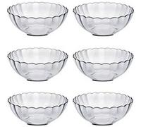 Lot de 6 saladier, bol de service en verre, capacité 2 L - Diamètre 22.8 x Hauteur 8.8 cm -JUANIO- G