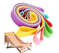 Lot de 6 sangles de serviette pour chaises de croisière - Indispensables - En silicone - Clips pour chaise de piscine - Pour les vacances au bord de la piscine, le pont de bateau, le camping, les