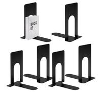 Lot de 6 serre-livres en métal - 80 x 70 x 130 mm - Pour livres, magazines et DVD - Noir - Pour enfants, école, bibliothèque