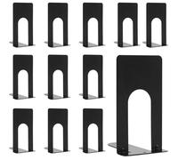 Lot de 6 serre-livres en métal noir - Anti-rayures et antidérapants - Dimensions 69 x 100 x 130 mm - Stabilité pour livres lourds
