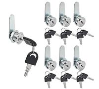 Lot de 6 serrures à came pour tiroir d'armoire, tiroir, boîte aux lettres, serrure de sécurité en alliage de zinc avec 12 clés pour armoire, tiroir, placard, boîte aux lettres, porte, boîte à outils