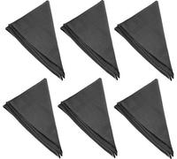 Lot de 6 serviettes de table 45 x 45 cm, 100 % coton, brodées sur quatre côtés - gris anthracite