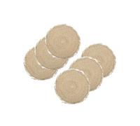 Toilinux - Lot de 6 sets de table cuba - Diamètre 38 cm - Beige Beige G