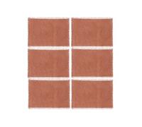 - Lot de 6 Sets de table Maha en coton - Longueur 45 cm x Largeur 30 cm - Rouge Terracotta - Maha