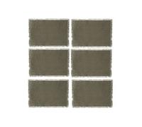 - Lot de 6 Sets de table Maha en coton - Longueur 45 cm x Largeur 30 cm - Vert Kaki - Maha