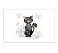 LOT DE 6 SETS DE TABLE PLASTIFIES 43 X 28 CM BUG ART KOOK CHAT NOIR - KIUB