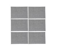 - Lot de 6 Sets de table rectangulaire Maoli - 50 x 30 cm - Gris - Maoli