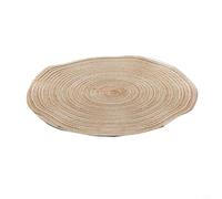 Lot de 6 sets de table ronds en coton tressé antidérapant et lavable pour décoration d'intérieur Marron clair 30 cm