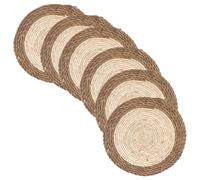Lot de 6 Sets de Table Ronds en Jacinthe d'eau: Sets de Table bohèmes naturels, Set s de ta ble écologiques Faits Main, en Jute, pour la sal Le à Manger et la Cuisine, Couleur Naturelle, Ø 30 cm
