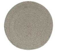 Lot de 6 sets de table ronds - Gris - 38 cm - 100 % coton - Fabriqués à la main - Avec protection anti-taches - Antidérapant - Pour table à manger, cuisine, salle à manger, restaurant