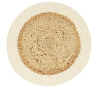 Lot de 6 sets de table ronds naturels, 38 cm, en jute et coton, faits à la main, lavables, antidérapants, résistants à la chaleur, pour table à manger, cuisine, salle à manger, restaurant