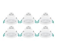 Lot de 6 spot à encastrer inclinables blancs LED Sylvania SylSpot 3500K 4,8W IP44 500lm