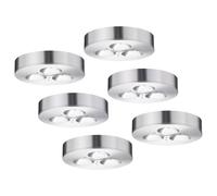 Lot de 6 spots encastrables pour meuble à LED salle de travail armoire construction plafonniers aluminium brossé