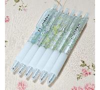 Lot de 6 stylos-billes rétractables à encre gel - 0,5 mm, recharge noire séchage rapide, design floral, parfait pour une écriture fluide sur les agendas et le papeterie de bureau, rentrée des classes,